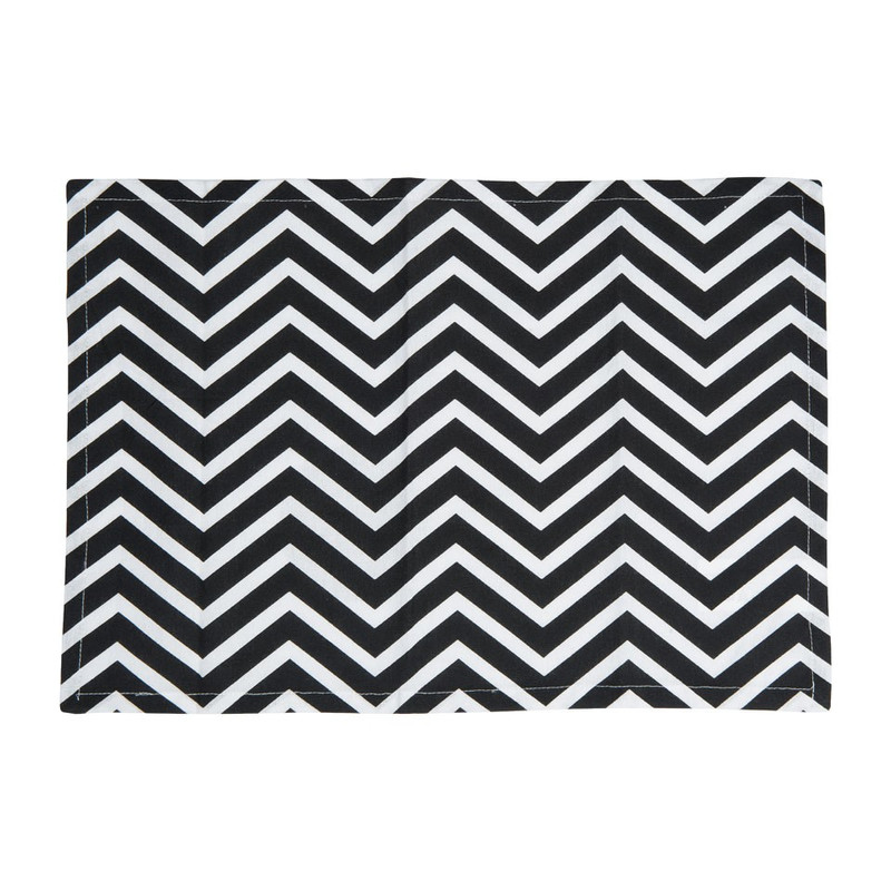 Placemat grafisch - zwart/wit - set van 2 