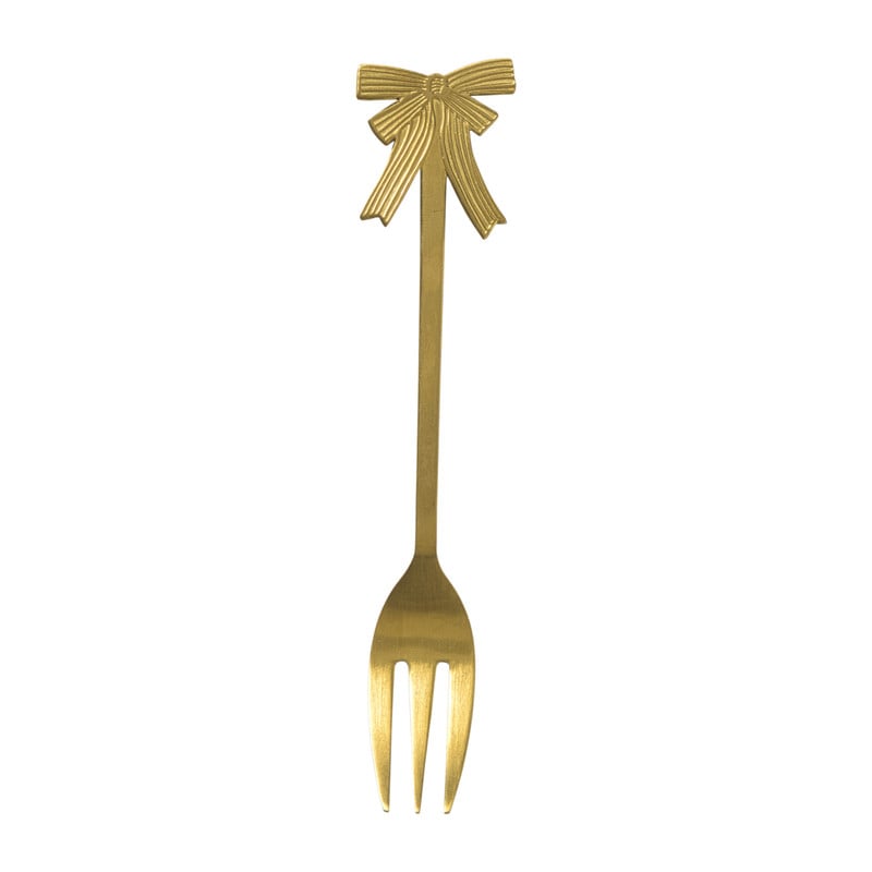 Gebaksvorkjes strikjes - goud - set van 4
