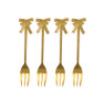 Gebaksvorkjes strikjes - goud - set van 4