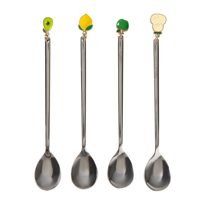 Lepels met hangers fruit - set van 4