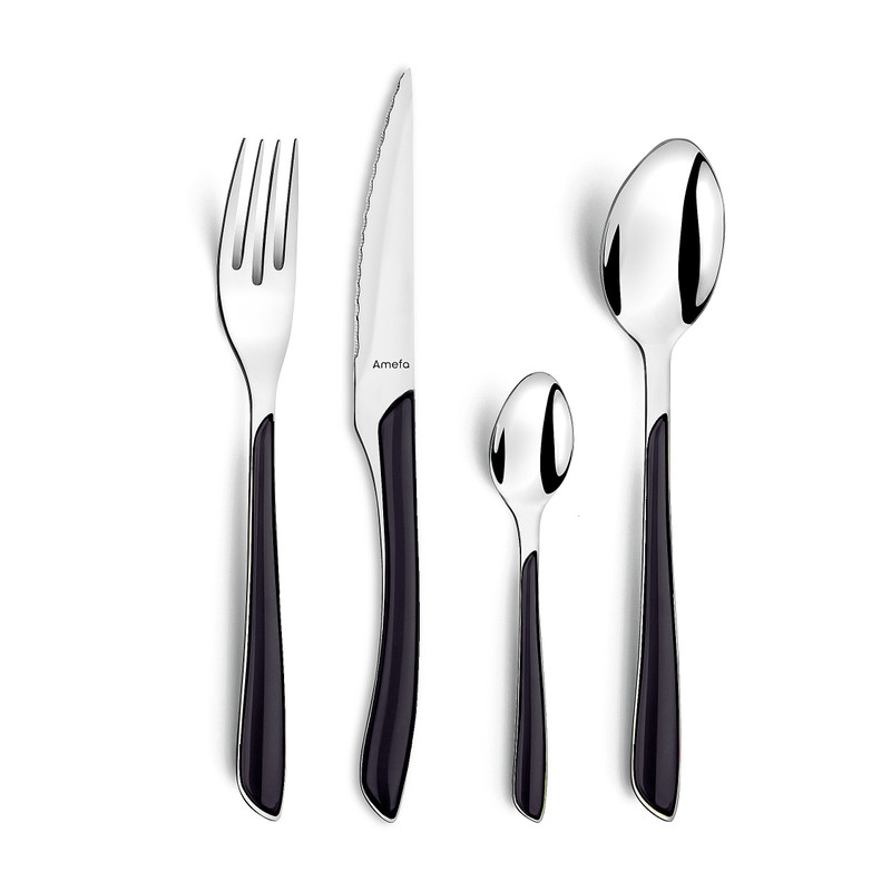 Bestekset Eclat - Amefa - zilver/zwart - 16 delig - 4 persoons