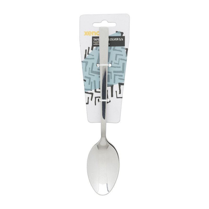 Tafellepels - zilverkleurig - set van 2
