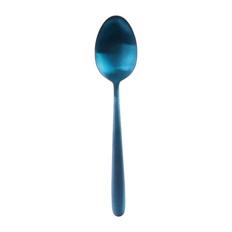 Lepel - mat blauw - RVS