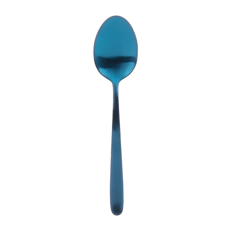 Lepel - mat blauw - RVS