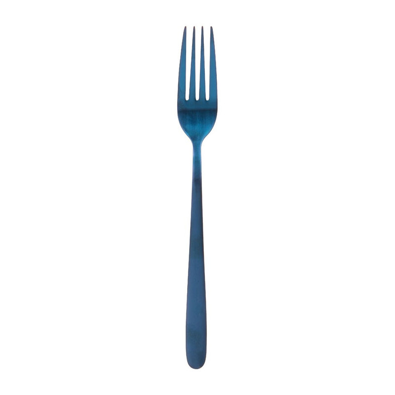 Vork - mat blauw - RVS