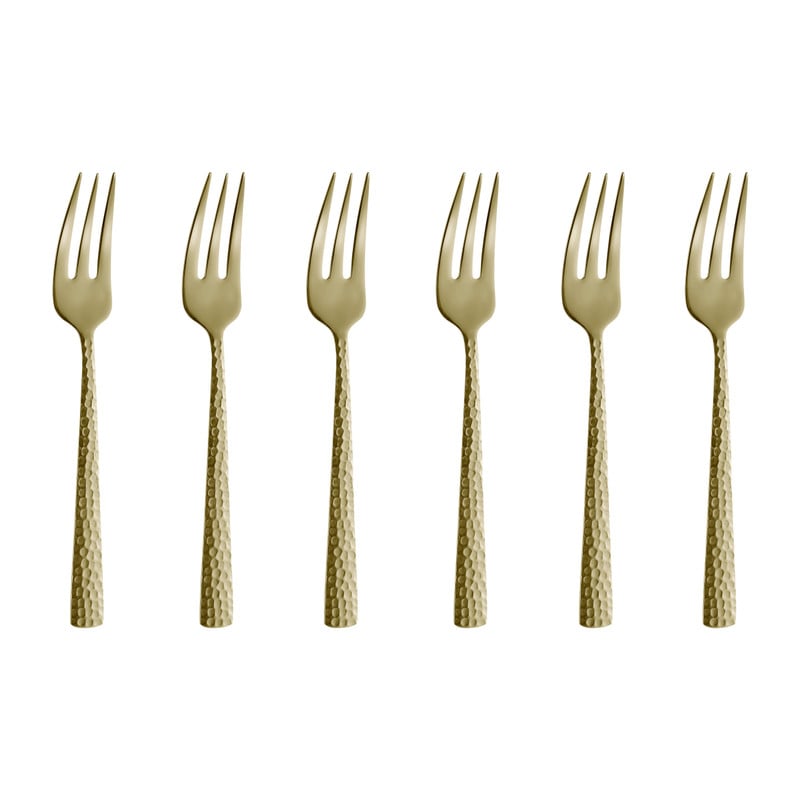 Gebaksvorkje Felicity - champagnekleurig - set van 6