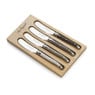 Botermesjes in tray - Zilverkleurig - 4 stuks