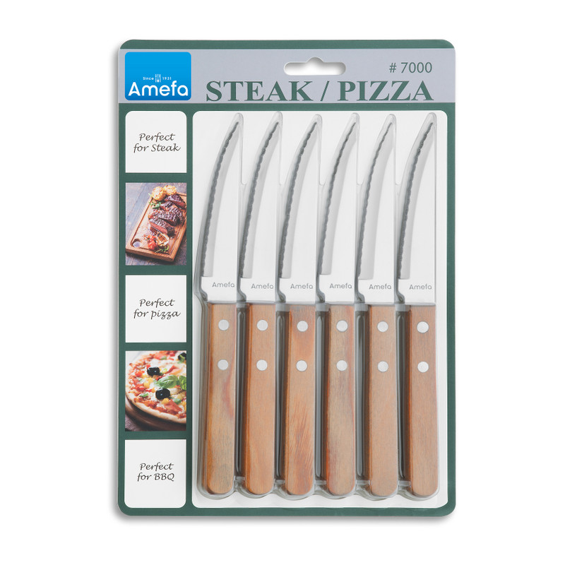 Steakmessen - hout - 6-delig