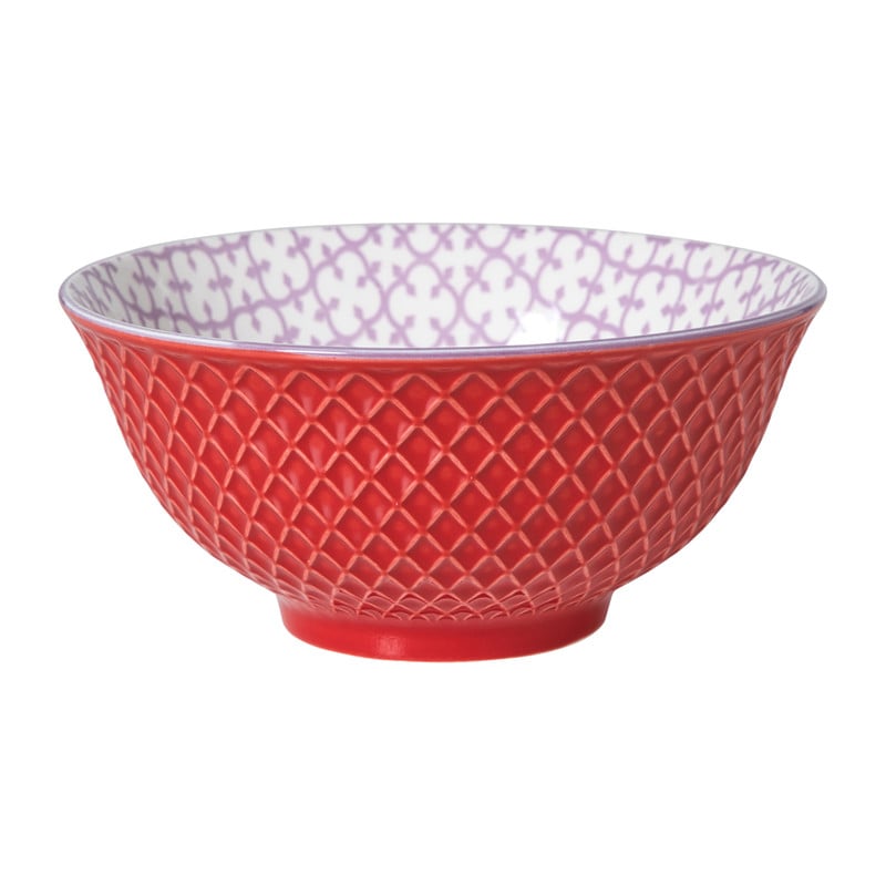 Schaaltje Anna groot - rood/grijs - ø15.5x7 cm
