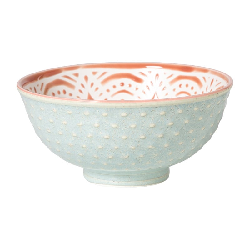 Schaaltje Abby middel - blauw/roze - ø12x5.8 cm