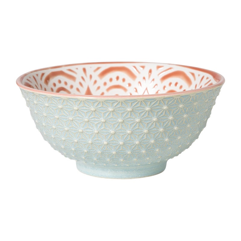 Schaaltje Abby groot - blauw/roze - ø15.5x7 cm