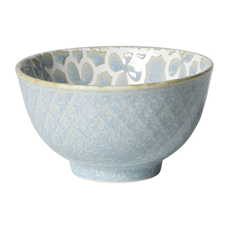 Schaaltje Nori rond - lichtblauw/wit - ø10.5x5.8 cm