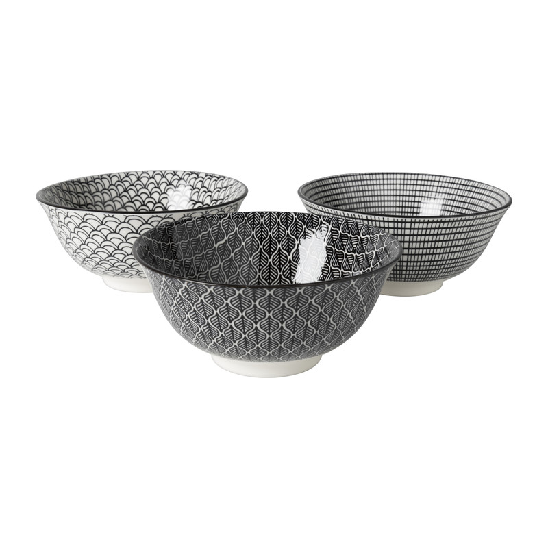 Schaaltje black print blaadjes - ø16x6.5 cm