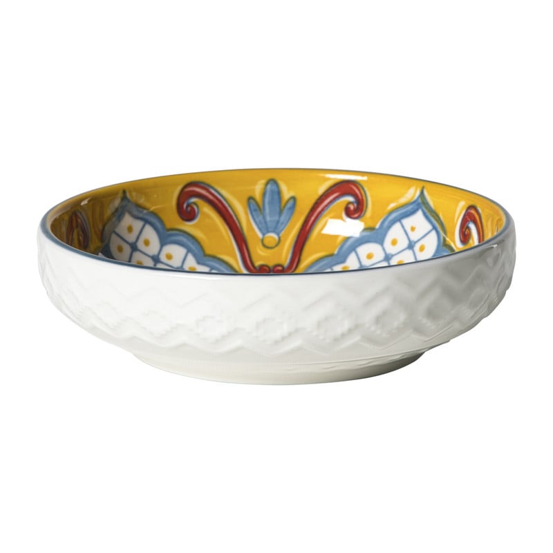 Schaaltje Carlos middel - geel/blauw - ø12.2x2.5 cm