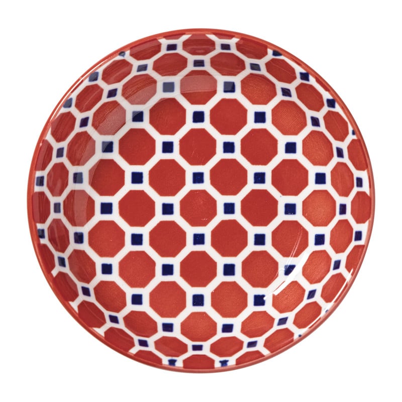 Schoteltje Anne - rood/blauw - ø9.7x2 cm