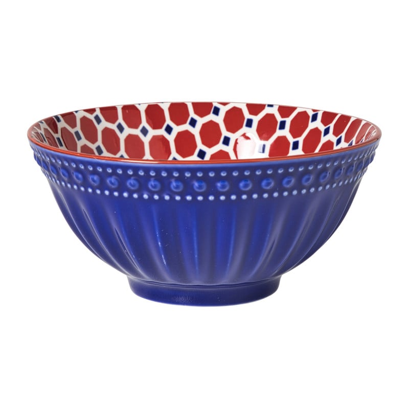 Schaaltje Anne groot - rood/blauw - ø15.8x7.3 cm