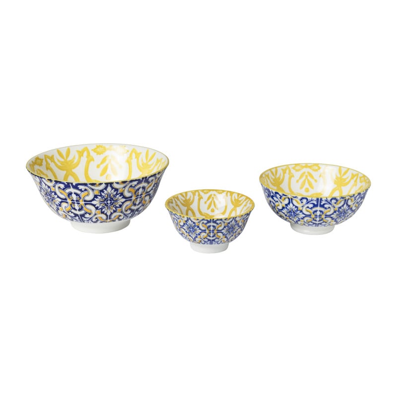 Schaaltje Nour - blauw/geel - ø9.2x4.8 cm