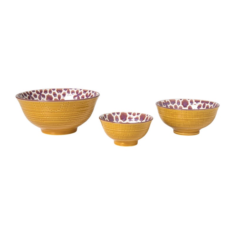 Schaaltje Nore groot - paars/geel - ø15.8x7.3 cm
