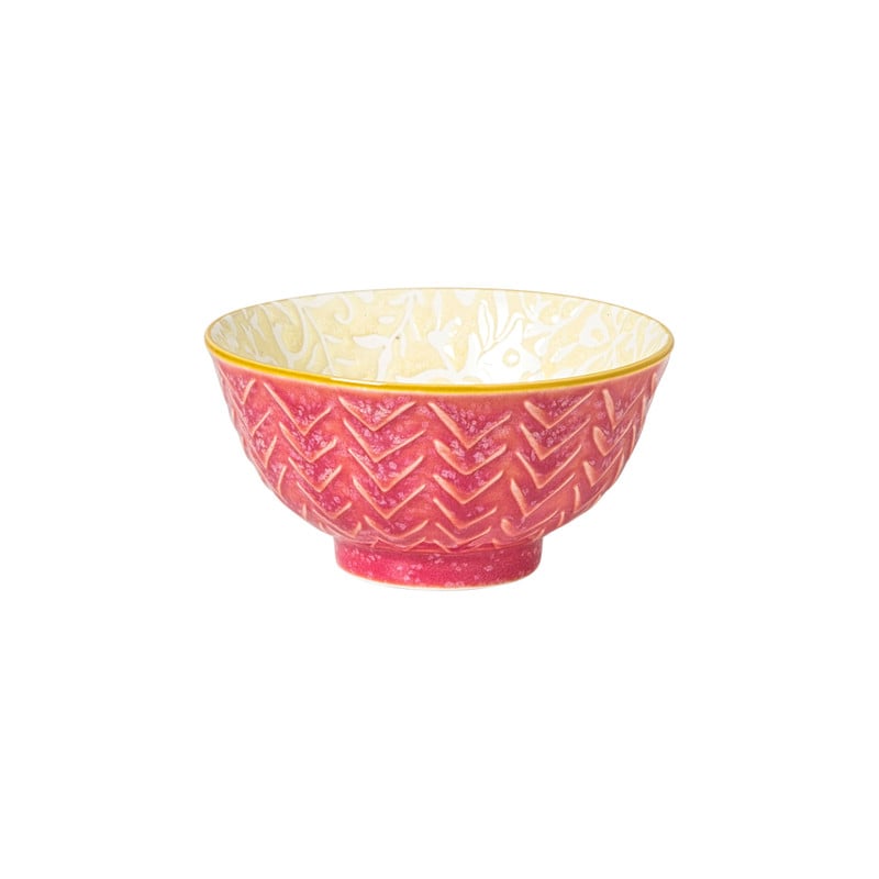 Schaaltje Lilly klein - geel/roze - ø9.2x4.8 cm
