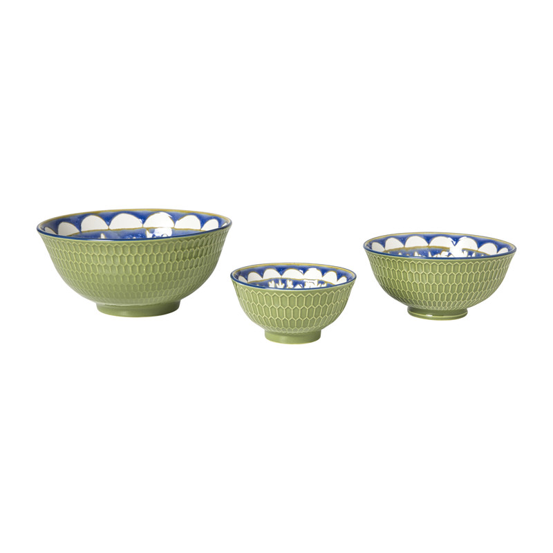Schaaltje Rene groot - groen/blauw - ø15.8x7.3 cm