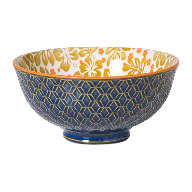 Schaaltje Anouk middel - blauw/geel - ø12x5.8 cm