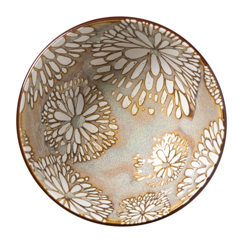 Schaaltje Alise klein - oranje/groen - ø9x4.6 cm