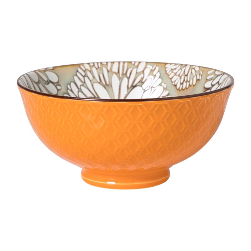 Schaaltje Alise middel - oranje/groen - ø12x5.8 cm