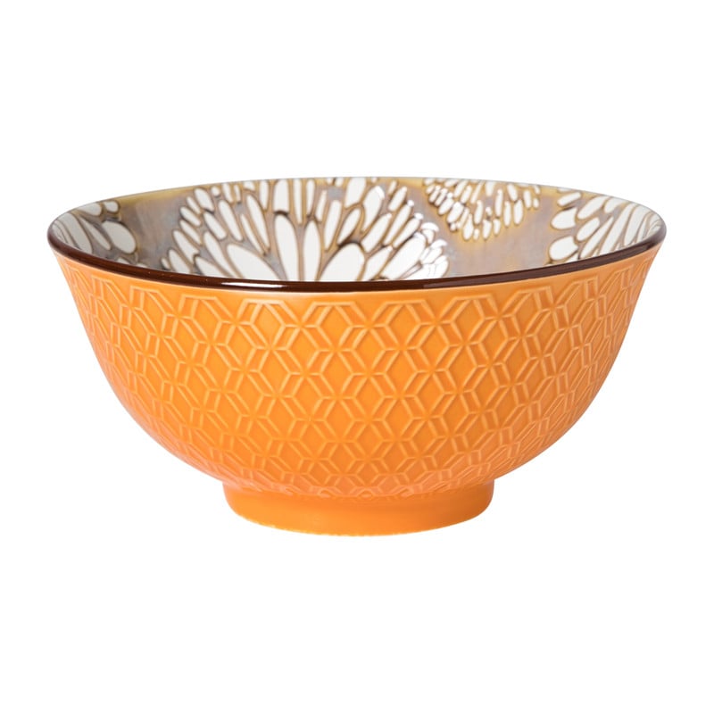 Schaaltje Alise groot - oranje/groen - ø15.5x7 cm