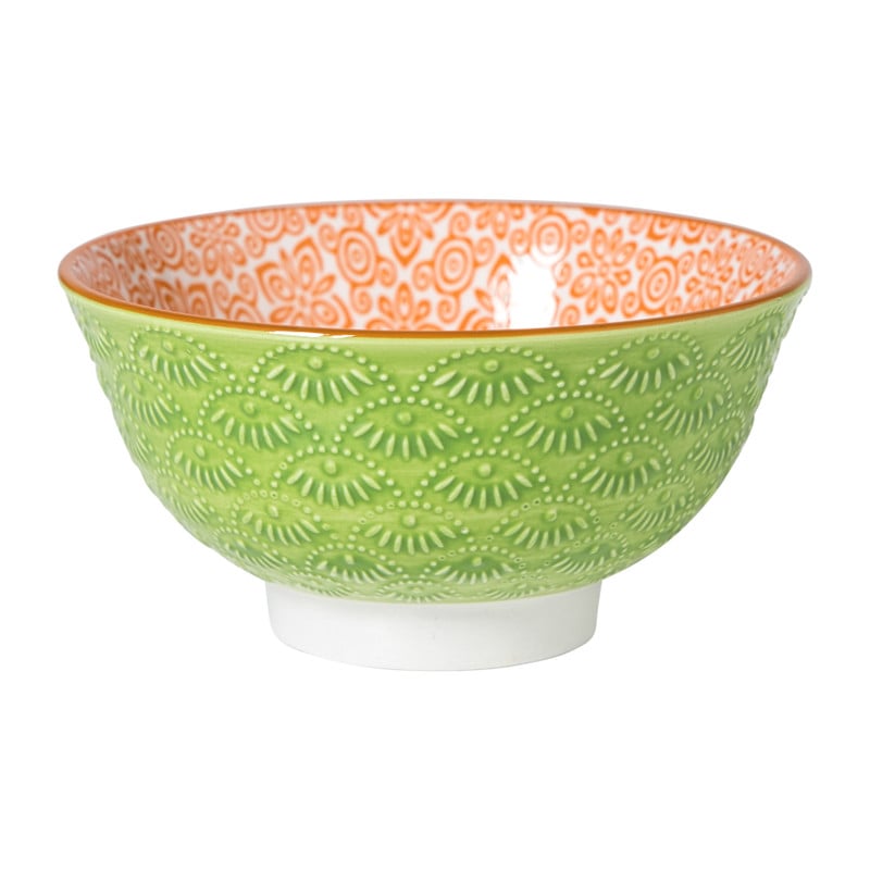 Schaaltje Anke klein - groen/oranje - ø9x4.6 cm