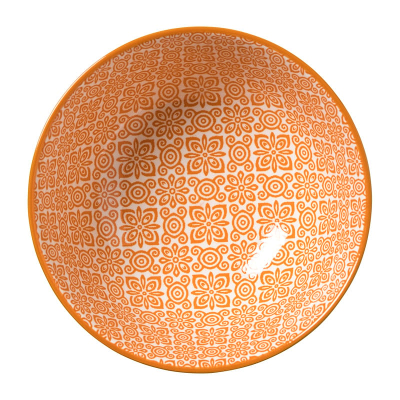 Schaaltje Anke middel - groen/oranje - ø12x5.8 cm