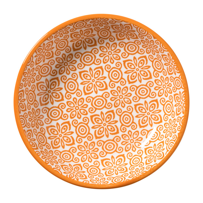 Schoteltje Anke - groen/oranje - ø9.7x2 cm