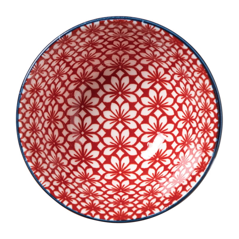Schaaltje Amily klein - donkerblauw/rood - ø9x4.6 cm