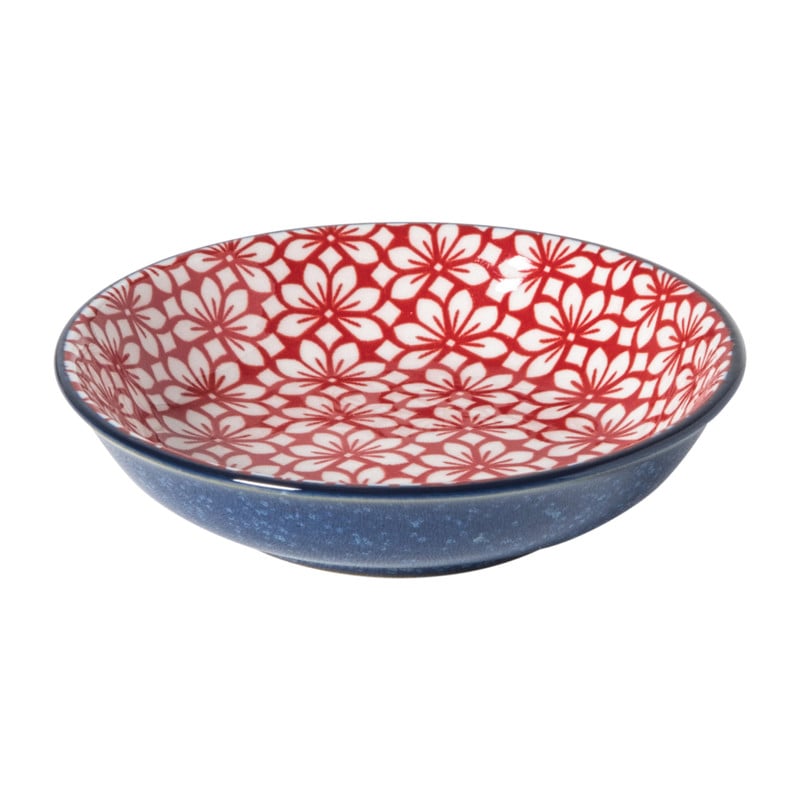 Schoteltje Amily - donkerblauw/rood - ø9.7x2 cm