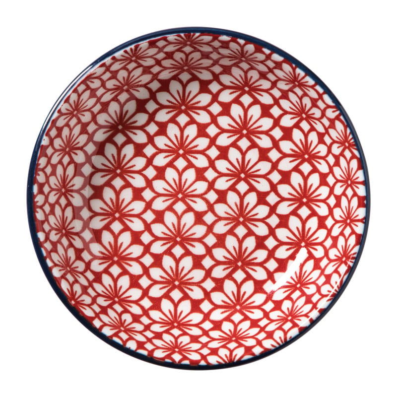 Schoteltje Amily - donkerblauw/rood - ø9.7x2 cm