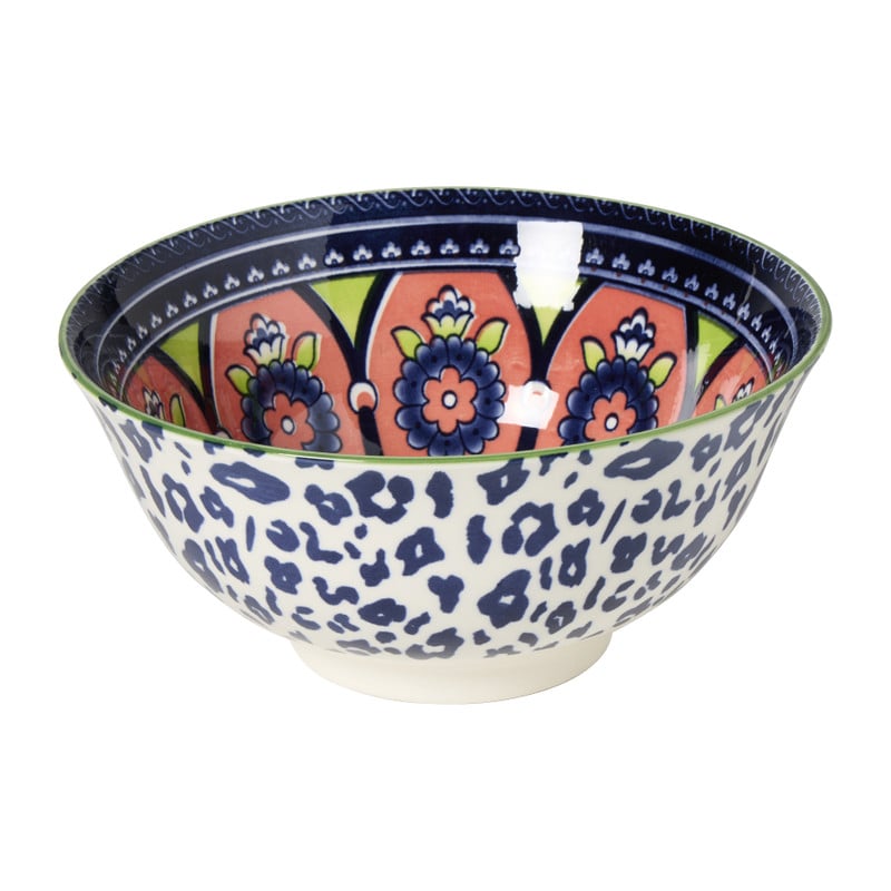 Schaaltje groot Bella - blauw/roze - ø15.5x7 cm