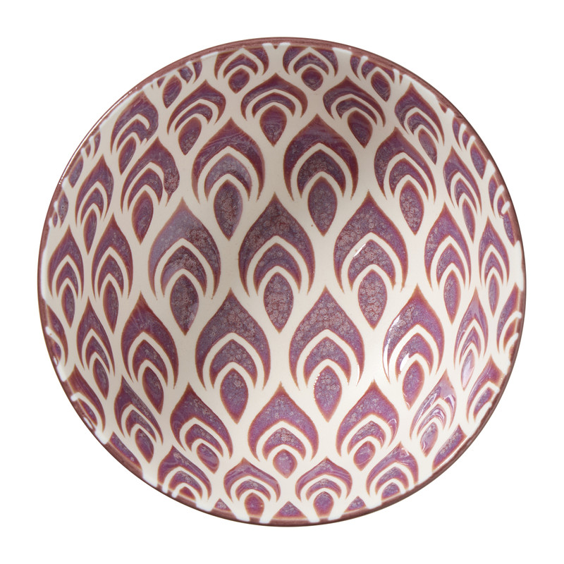Schaaltje middel Bo - geel/paars - ø12x5.8 cm