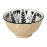 Schaaltje klein Bente - beige/zwart - ø9x4.6 cm