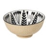 Schaaltje middel Bente - beige/zwart - ø12x5.8 cm