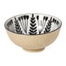 Schaaltje middel Bente - beige/zwart - ø12x5.8 cm