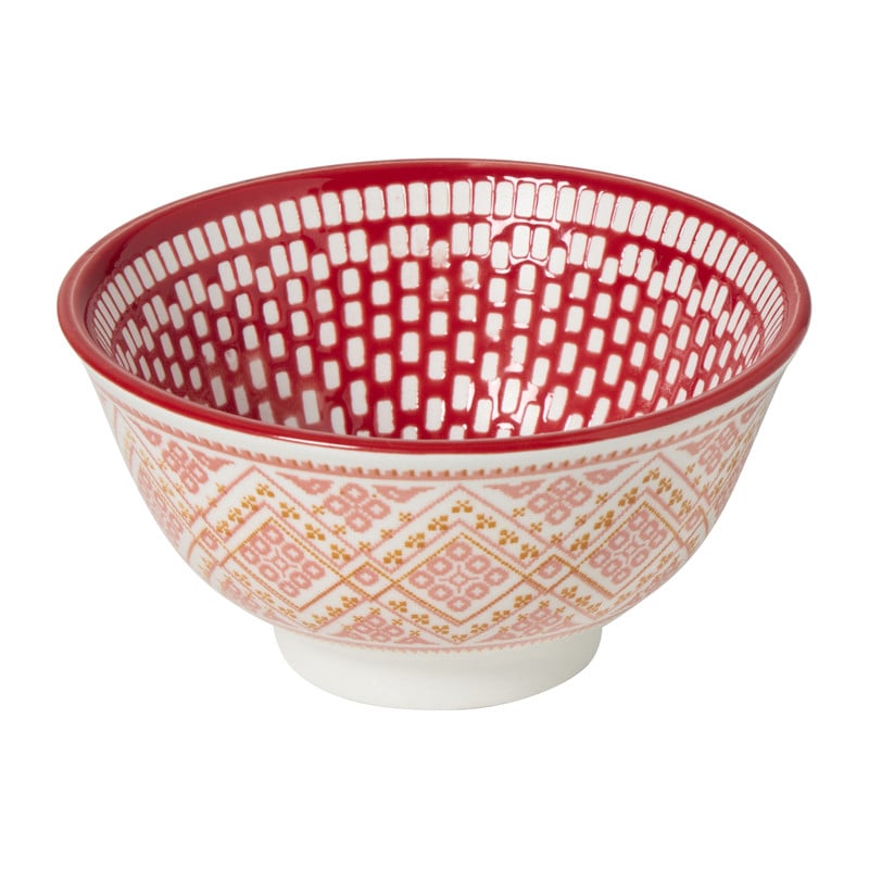Schaaltje klein Bibi - roze/rood - ø9x4.6 cm