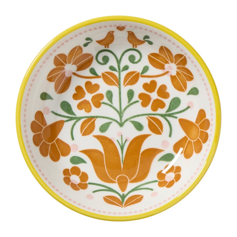 Schoteltje Britt - oranje/bruin - ø9.7x2.5 cm