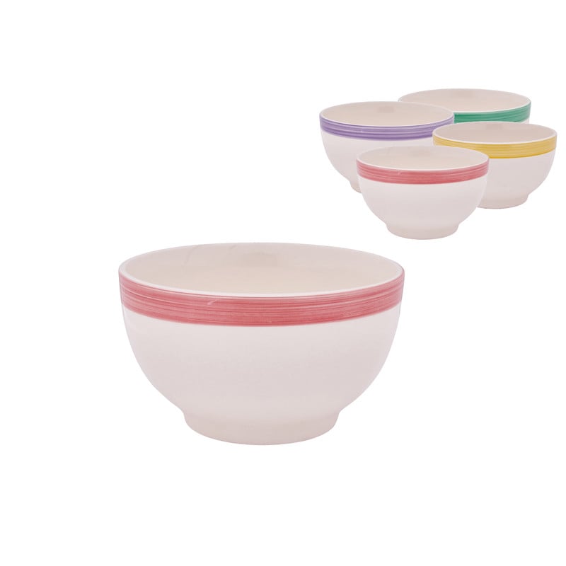 Schaal met gekleurde rand - diverse kleuren - ø14 cm 