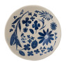 Schaal bloemmotief - blauw - 21.5 cm 