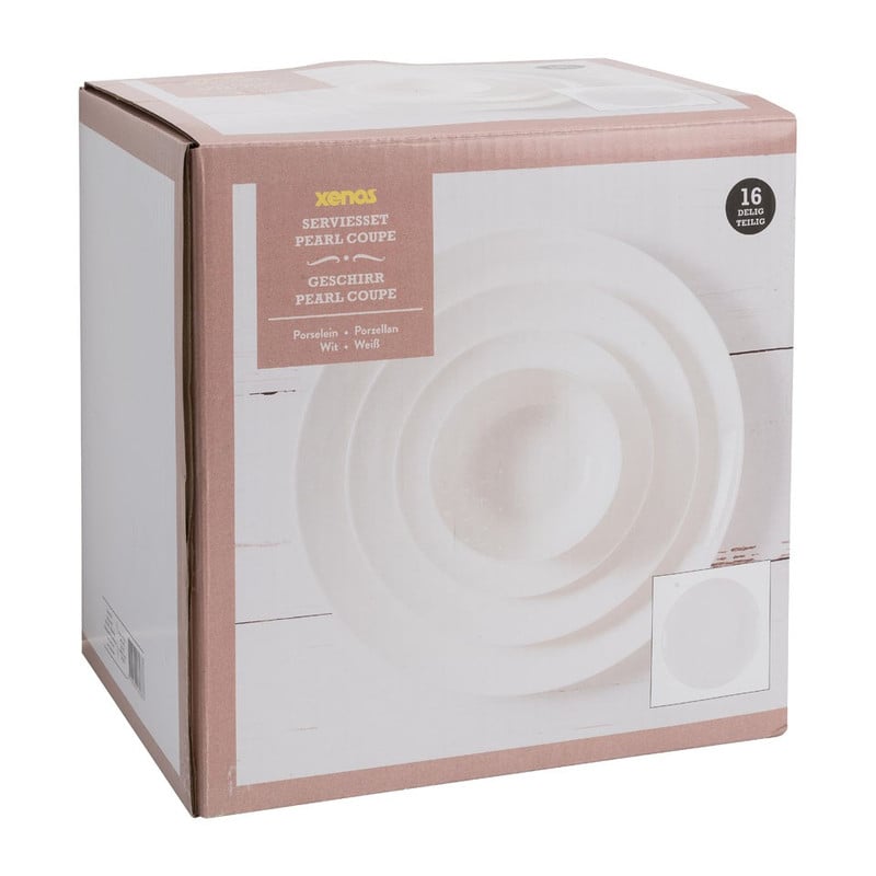 Serviesset Pearl coupe - 16-delig - wit 