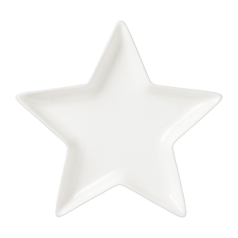 Bord kerstster - wit - 25x25 cm 