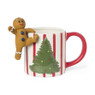 Mok kerstboom streep - wit/groen/rood 