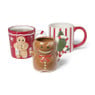 Mok kerstboom streep - wit/groen/rood 
