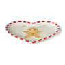 Bord gingerbread hart - wit/rood - 20x20x2.5 cm