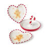 Bord gingerbread hart - wit/rood - 20x20x2.5 cm
