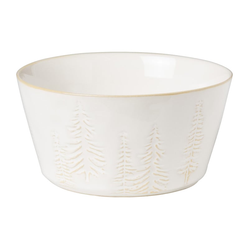 Schaaltje kerstboom - wit - ø15.5x7 cm 